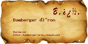 Bamberger Áron névjegykártya
